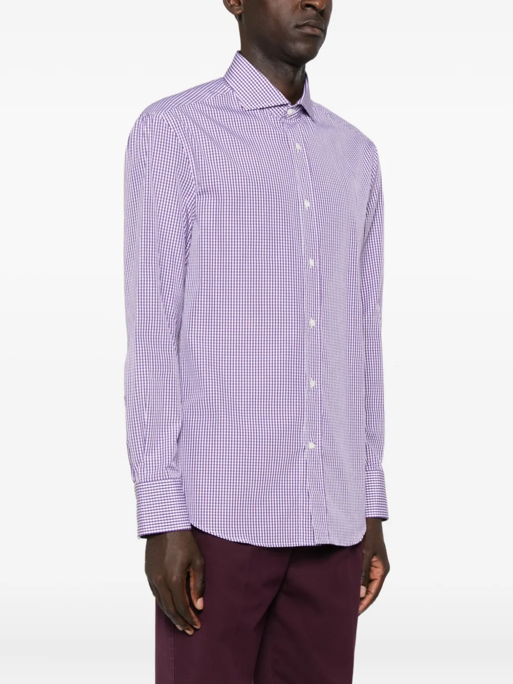 Brunello Cucinelli Gingham-check Shirt In Blue