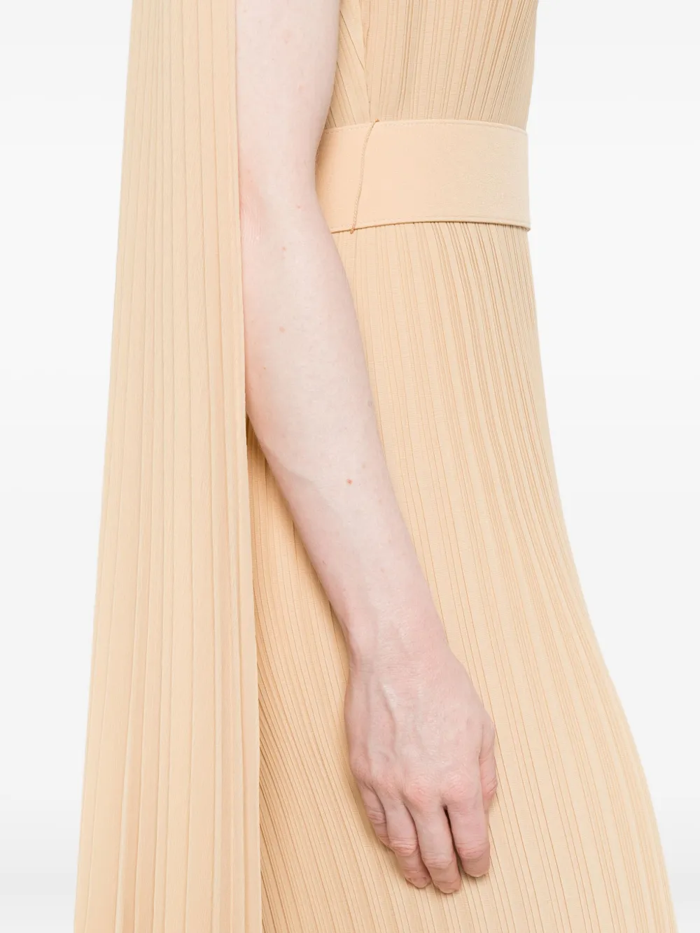 Pleated Cape Maxi Dress