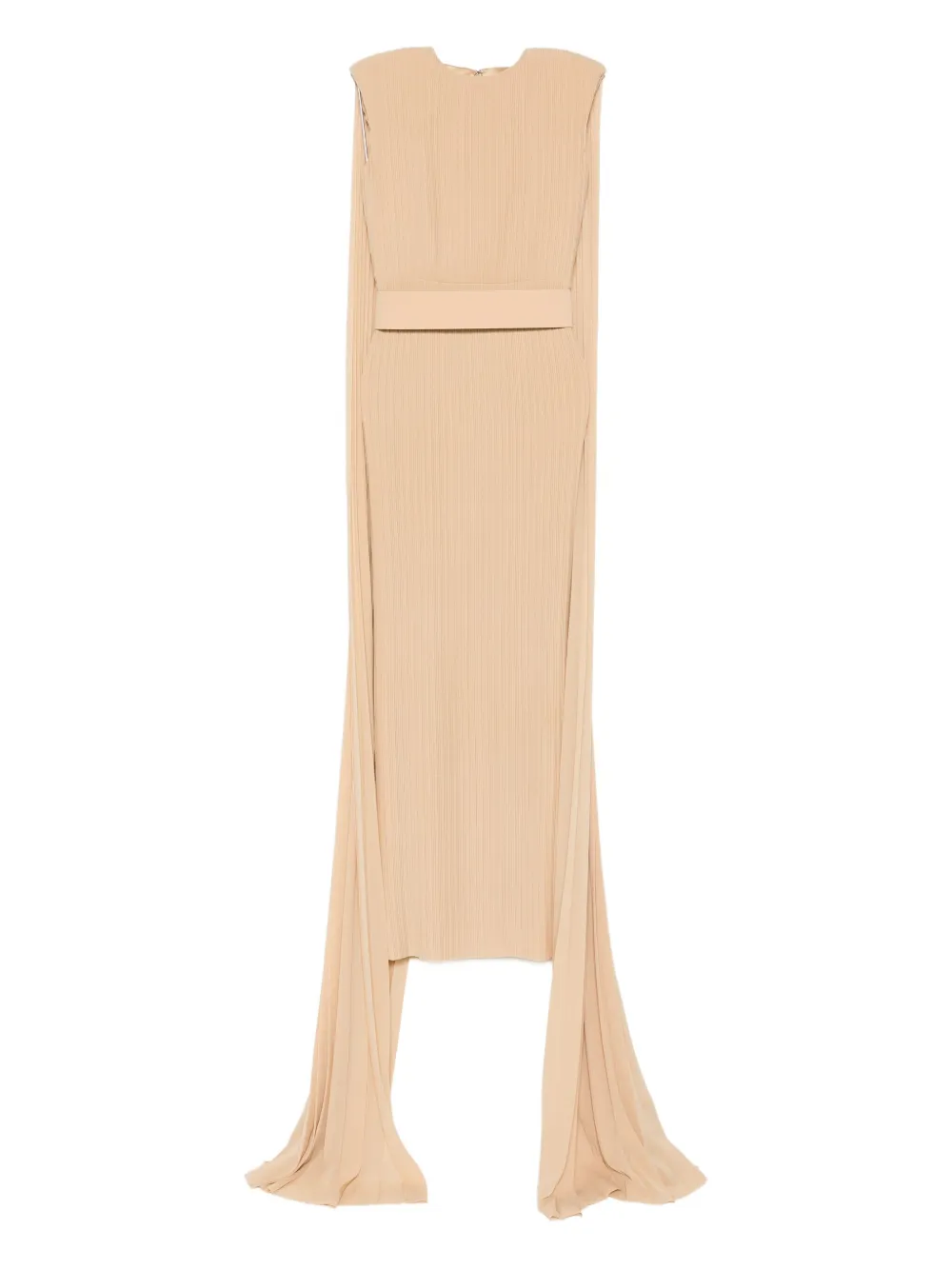 Solace London pleated cape maxi dress | Neutrals | Image 1