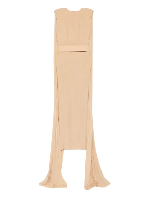 Solace London vestido largo con diseño plisado