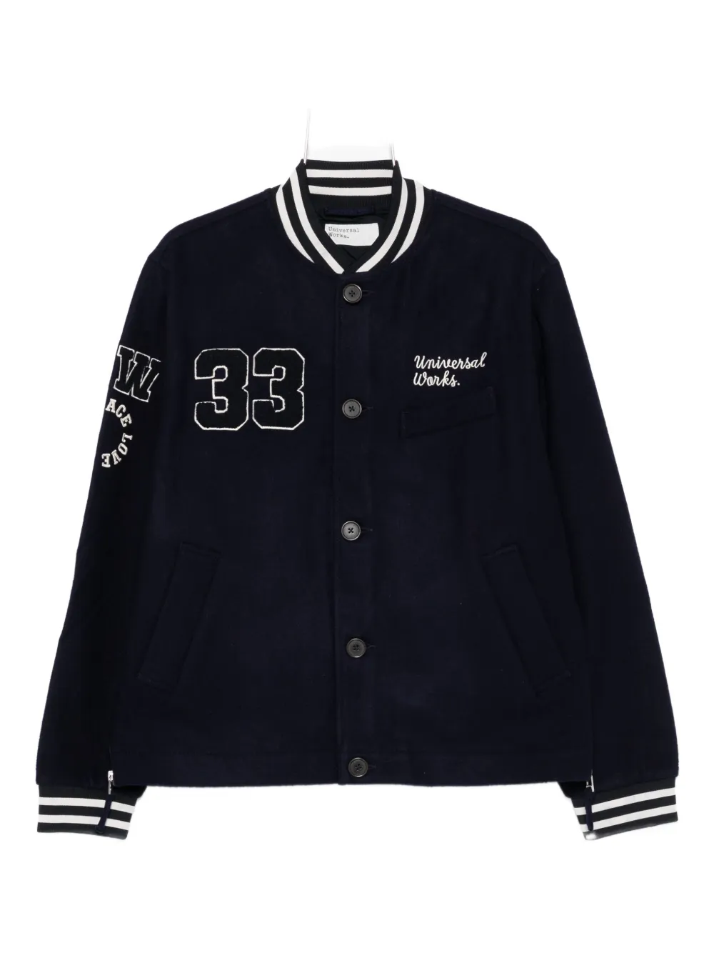 Universal Works Number-embroidered Ribbed-cuff Jacket In Animal Print