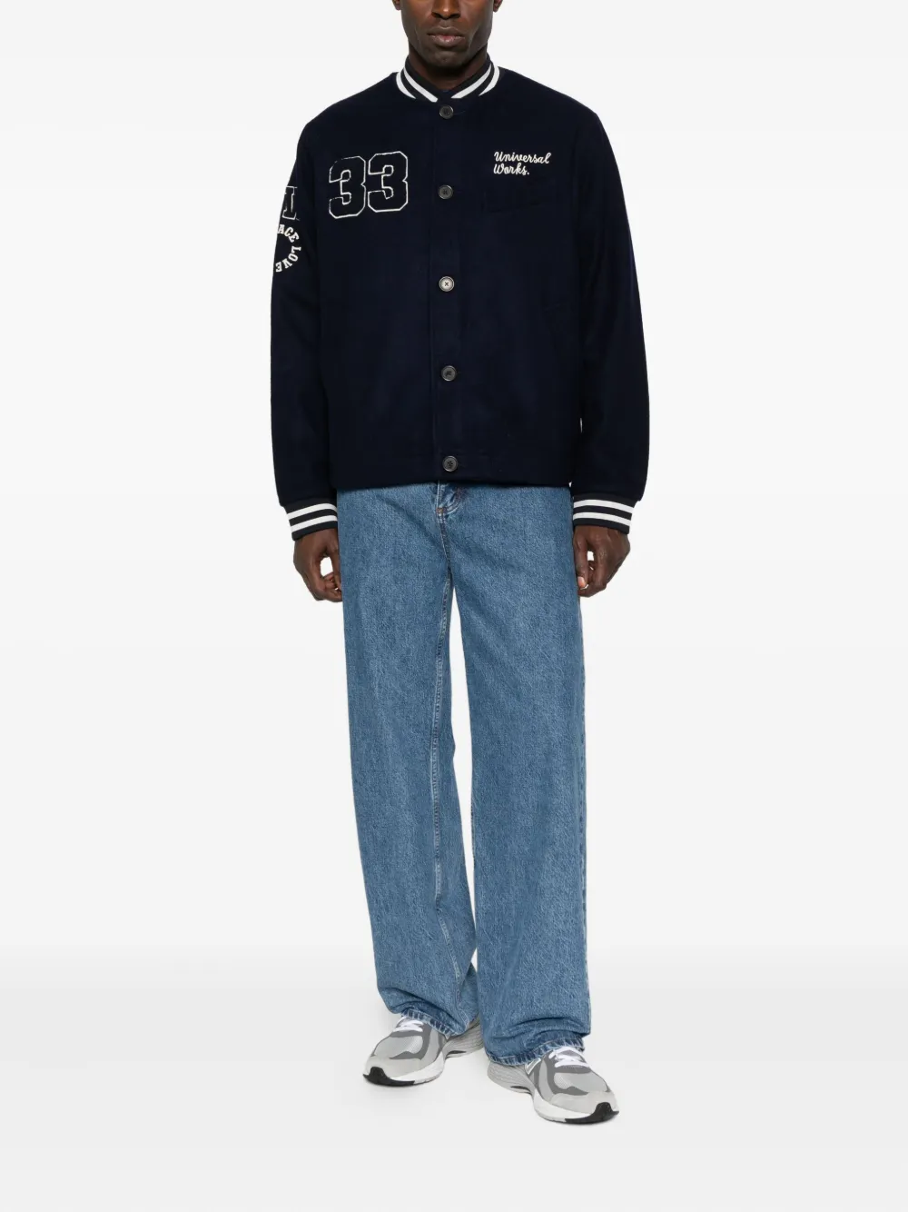 Universal Works Number-embroidered Ribbed-cuff Jacket In Animal Print