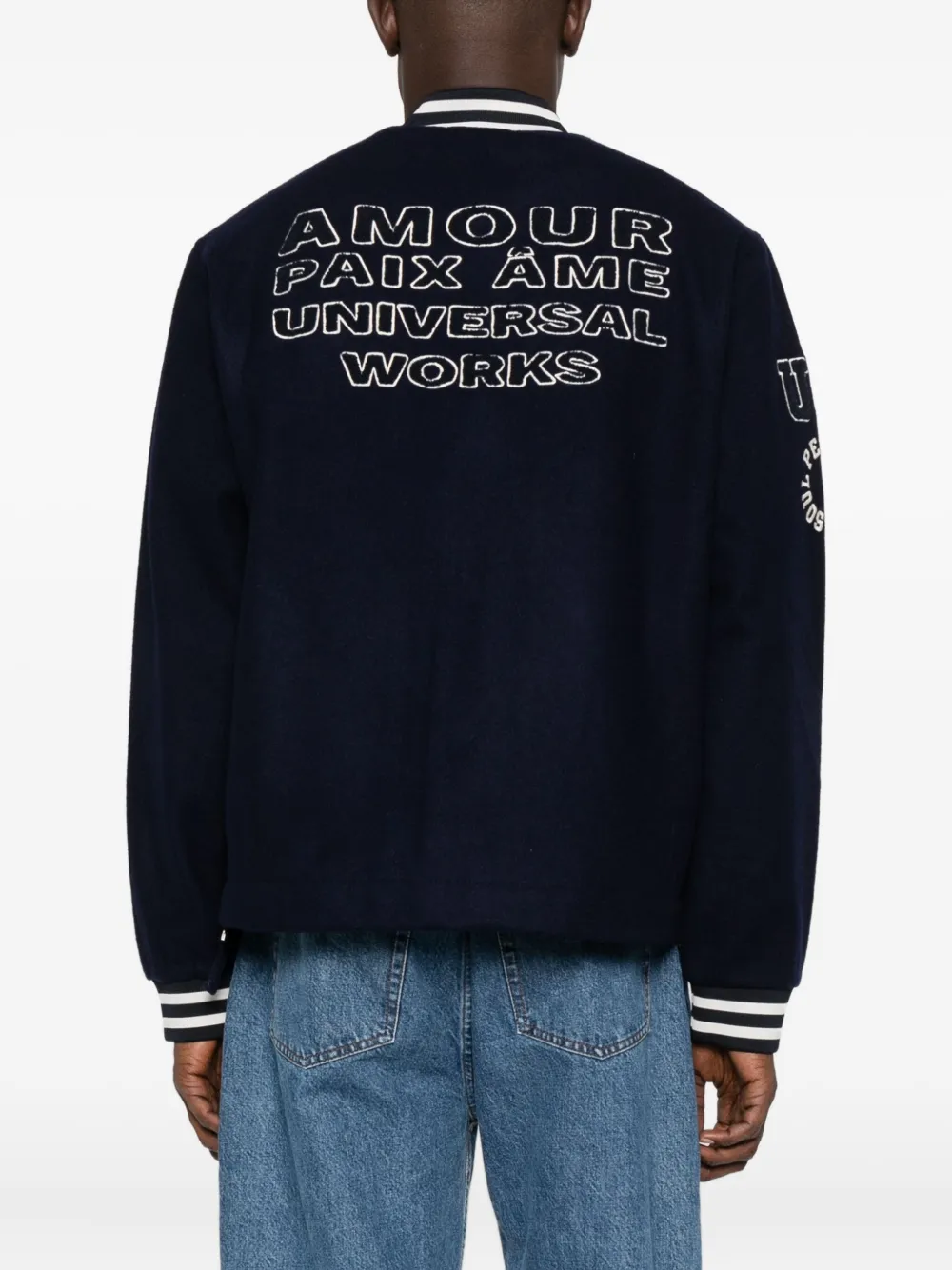 Universal Works Number-embroidered Ribbed-cuff Jacket In Animal Print