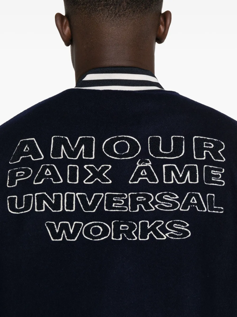 Universal Works Number-embroidered Ribbed-cuff Jacket In Animal Print