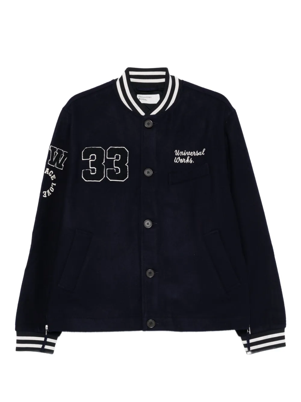 Universal Works リブカフス ジャケット - ブルー Universal Works リブカフス ジャケット - ブルー