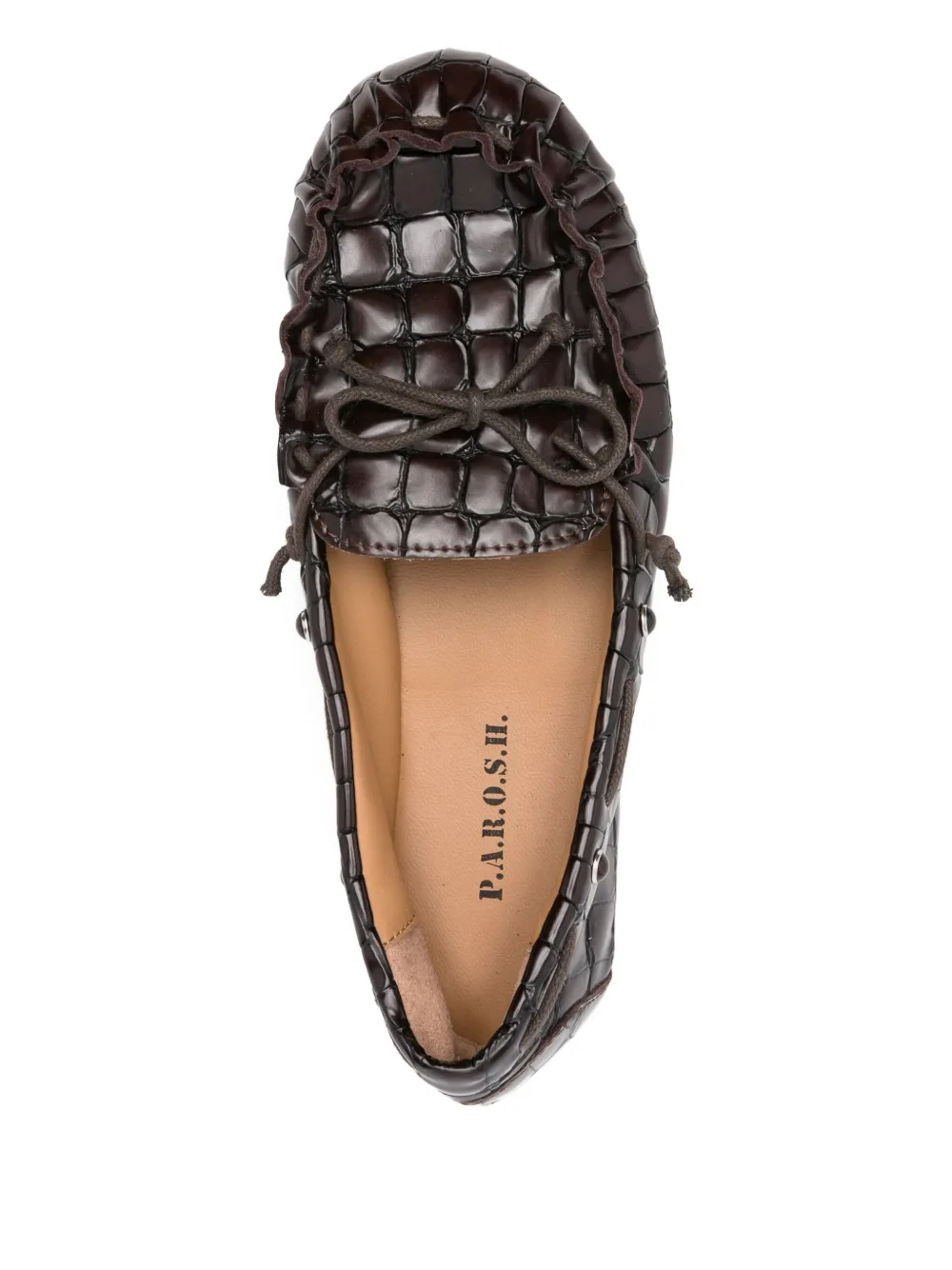 P.A.R.O.S.H. Leren loafers met reliëf Bruin