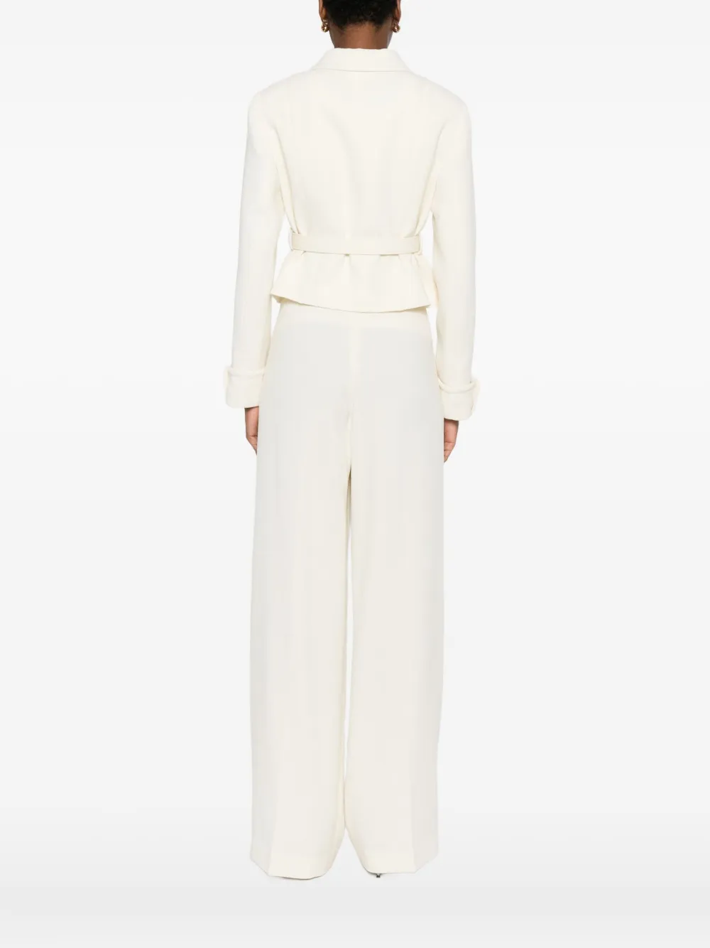P.a.r.o.s.h Belted Buttoned Jacket In Neutral