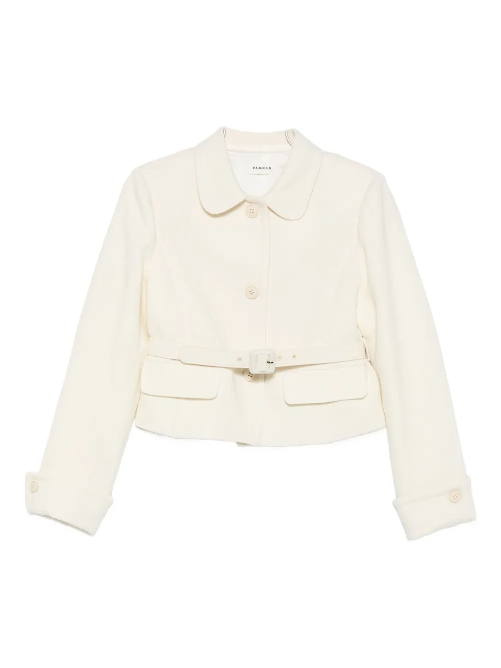 P.A.R.O.S.H. belted buttoned jacket - ニュートラル P.A.R.O.S.H. belted buttoned jacket - ニュートラル