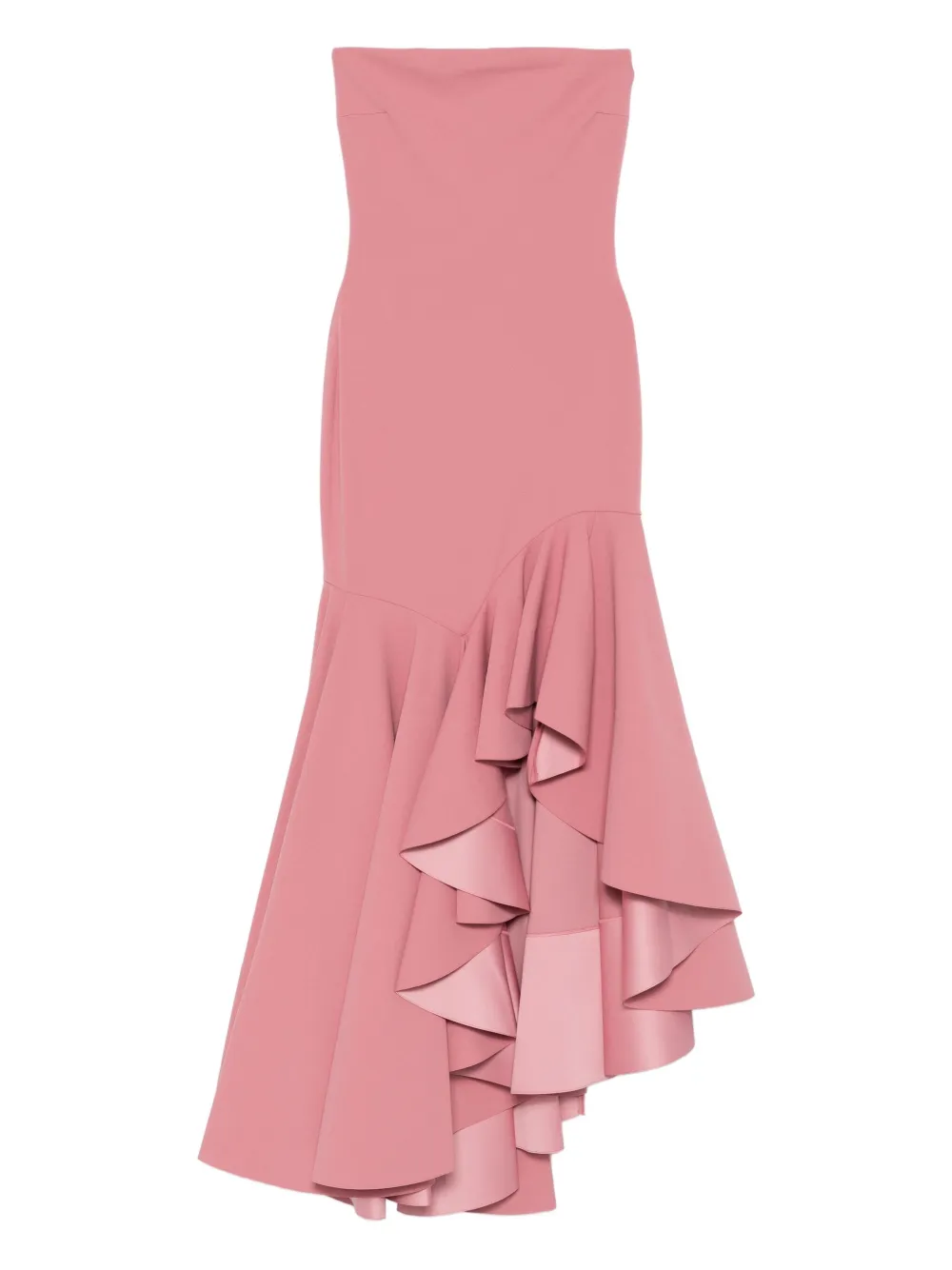 Solace London ruffled asymmetric dress | Pink | Image 1