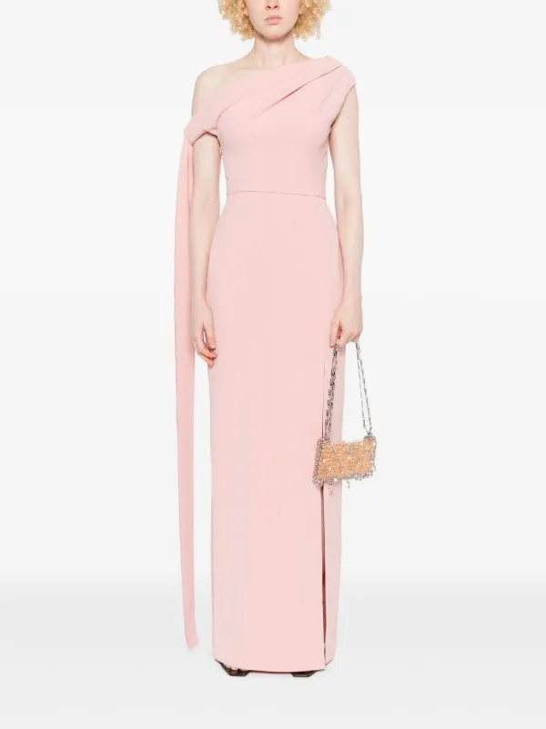 pink maxi dress with split Red Spaghetti Straps Cutout Beaded Mermaid Long Dress With Split, Magenta / 6