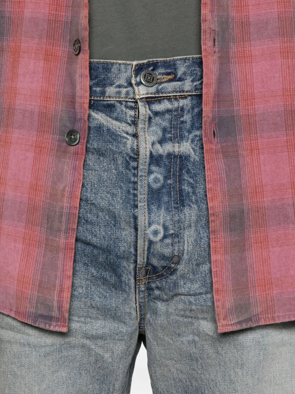 Mastercraft Union Faded-effect Five-pocket Jeans In Gray