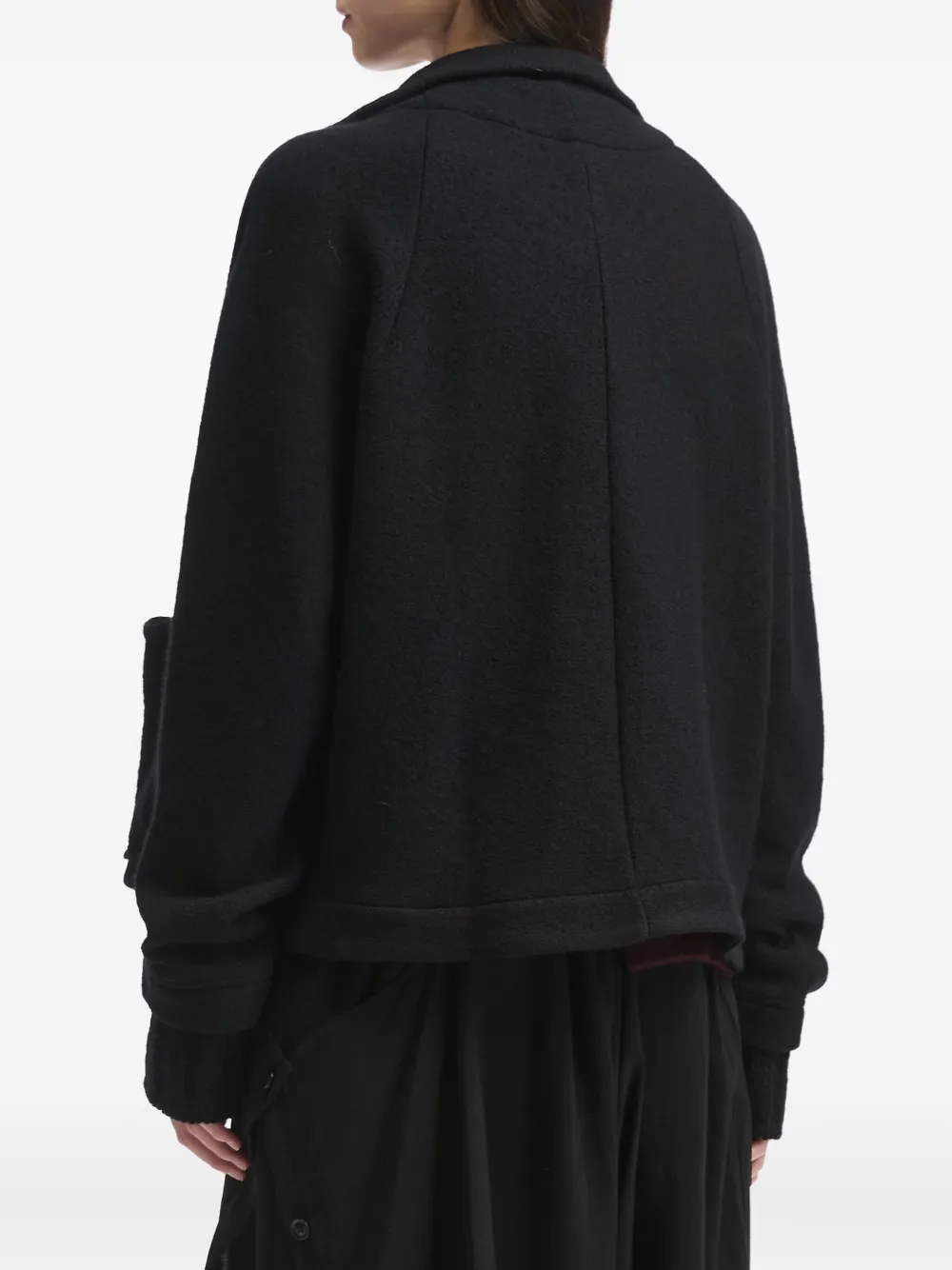 Y's Knitted Lapel-detail Cardigan In Black