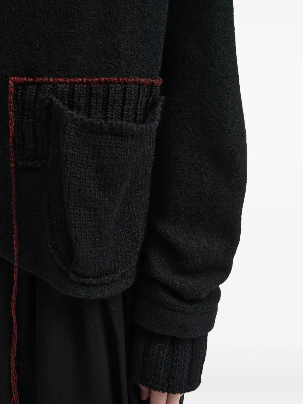 Y's Knitted Lapel-detail Cardigan In Black