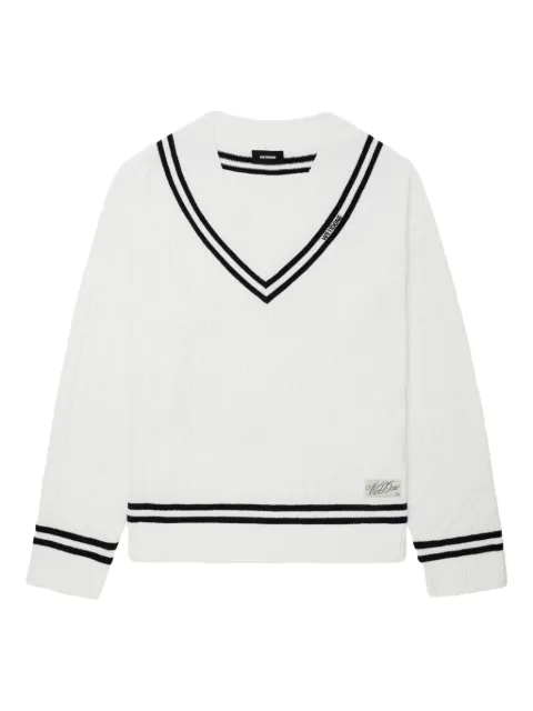 We11done cable-knit V-neck knit