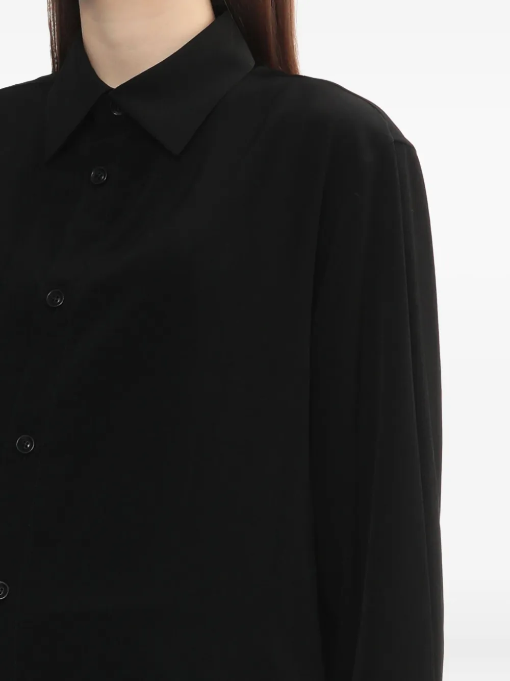 Y's Asymmetric Buttoned Shirt In Black