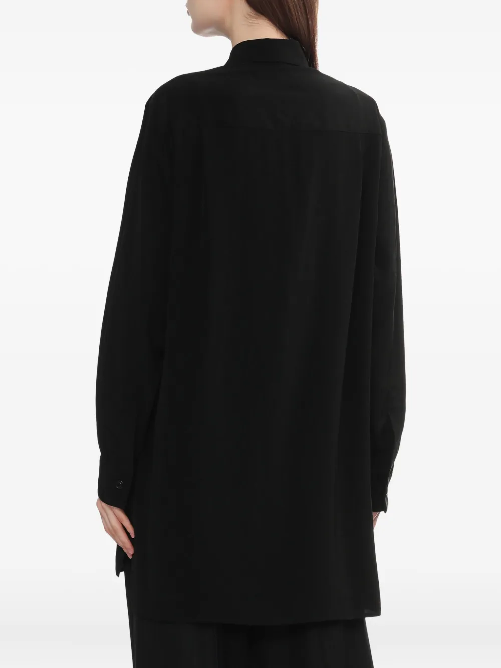Y's Asymmetric Buttoned Shirt In Black