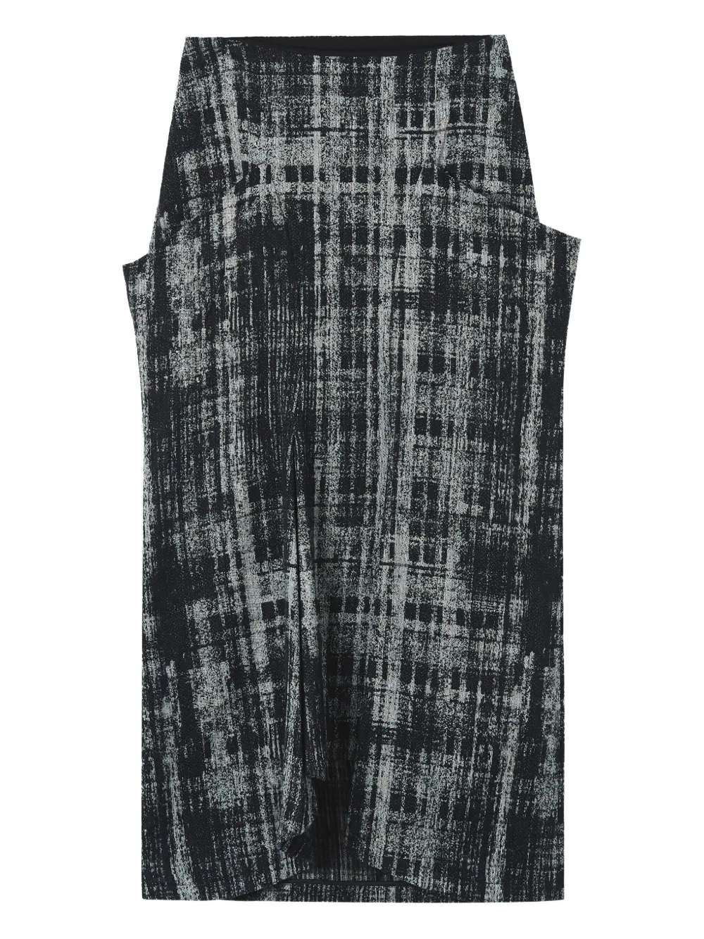 Y's Abstract-print Draped Skirt In Black