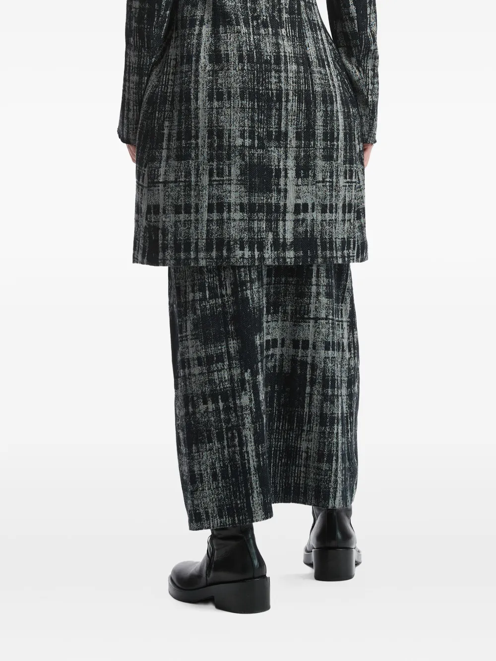 Y's Abstract-print Draped Skirt In Black