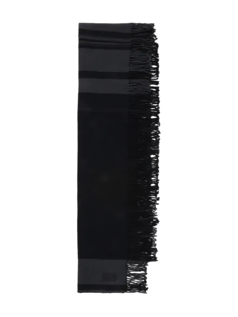 Y's striped fringe scarf