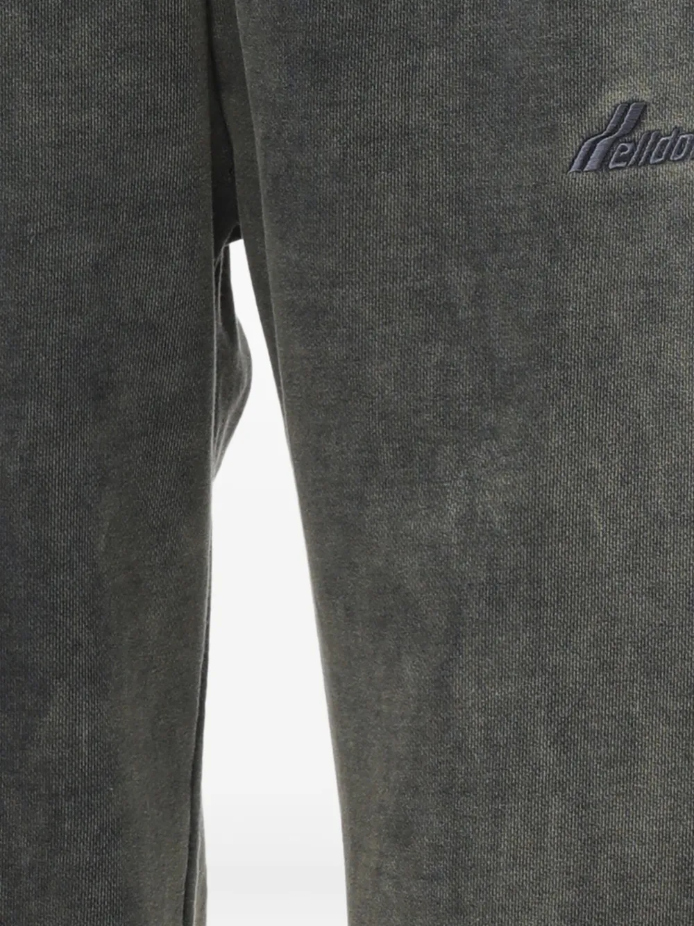 We11 Done Elasticated-cuff Logo Trousers In Gray
