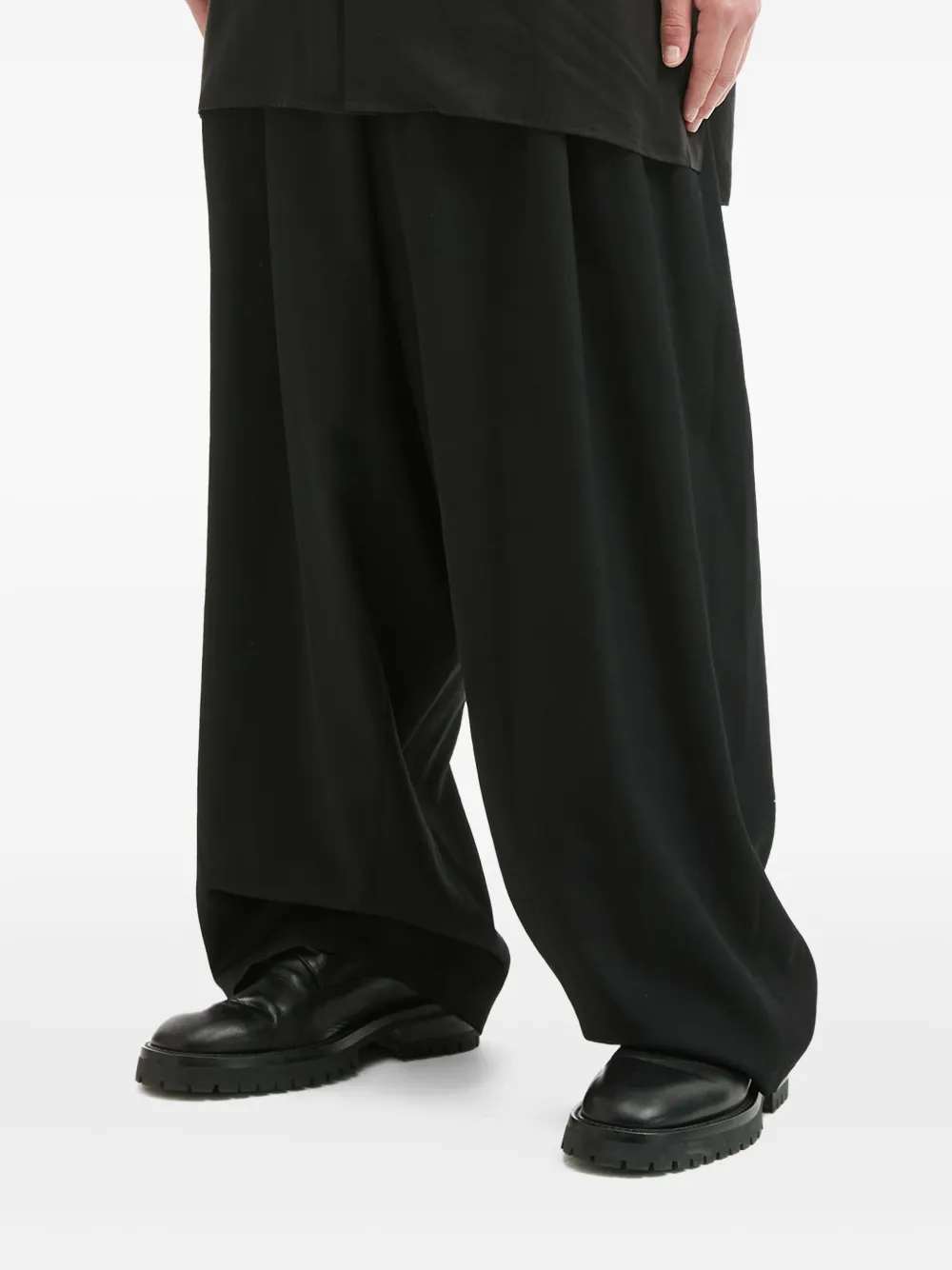 Yohji Yamamoto Wollen plooibroek Zwart