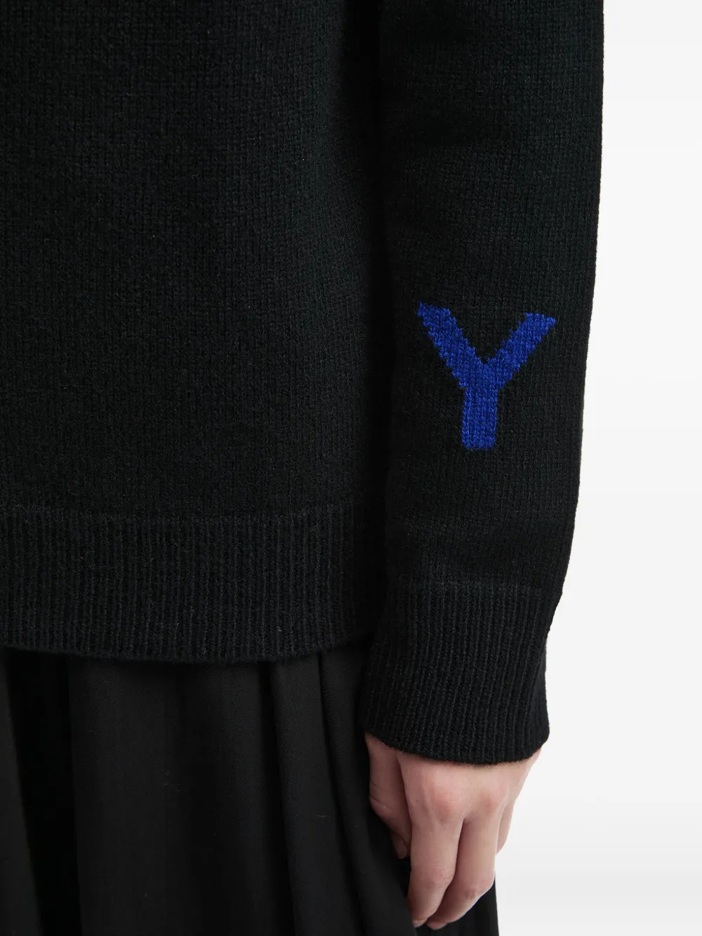 Y's Asymmetric-hem Crew-neck Cardigan In Black
