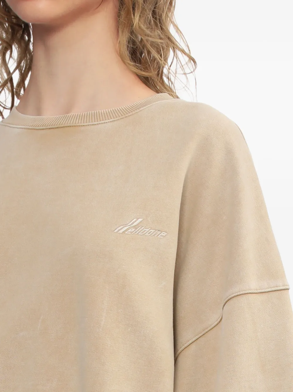 We11 Done Embroidered Cotton Sweatshirt In Neutral