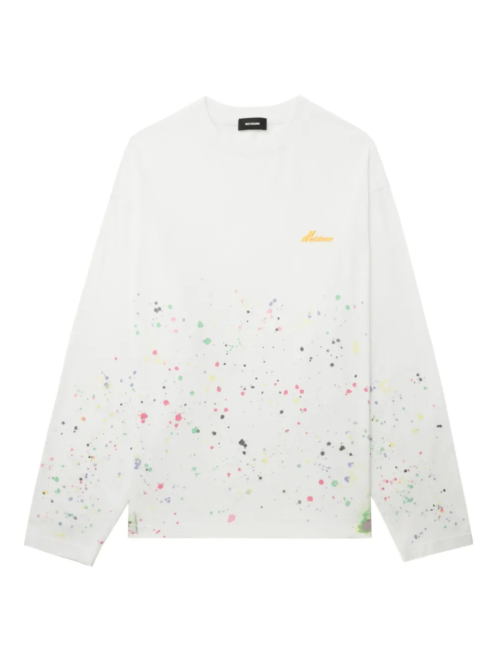 We11done paint-splatter long-sleeve top - ホワイト We11done paint-splatter long-sleeve top - ホワイト