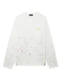 We11done paint-splatter long-sleeve top - White