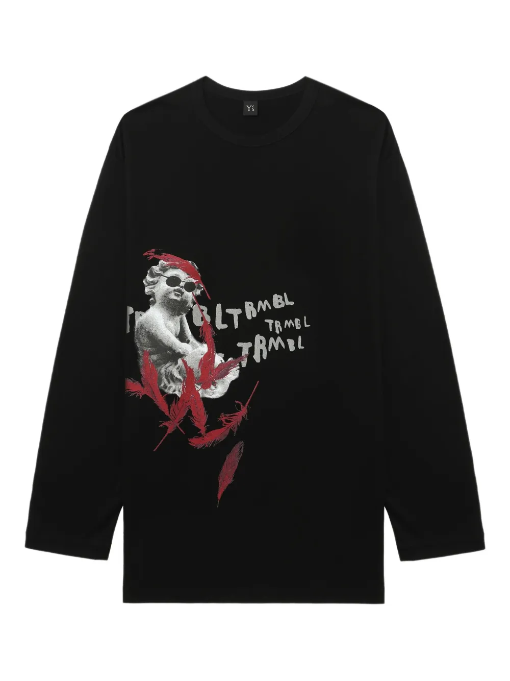 Y's プリント ロングTシャツ - ブラック Y's プリント ロングTシャツ - ブラック