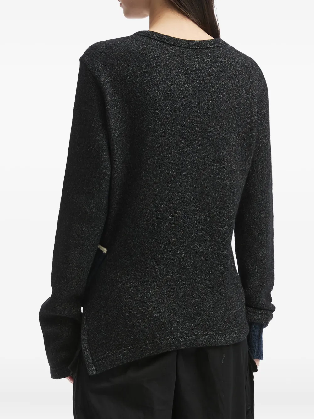 Y's Asymmetrische trui met zakdetail Grijs