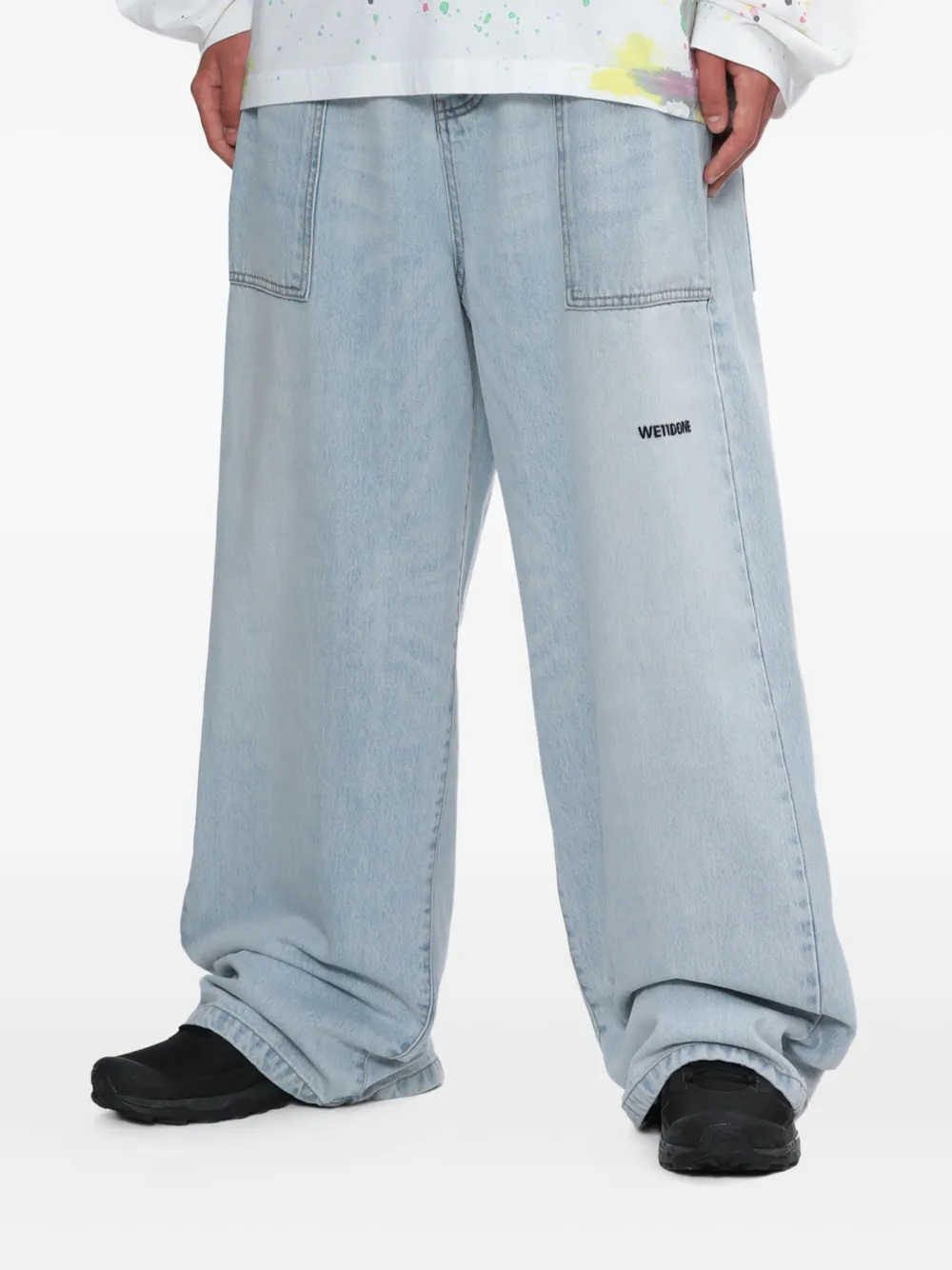 We11done Jeans met opgestikte zak Blauw