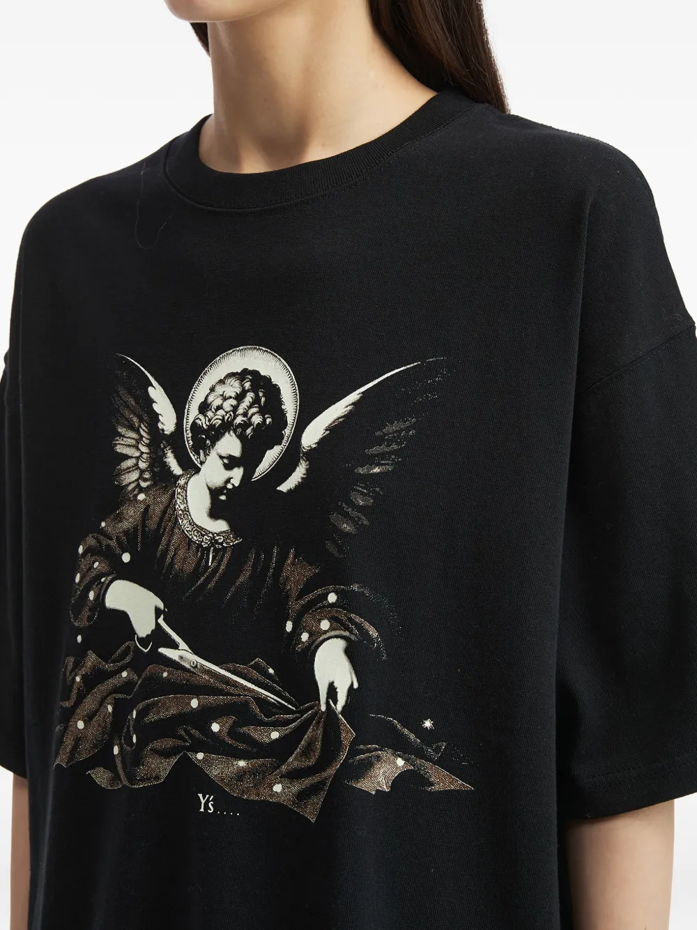 Y's Angel-print T-shirt In Black
