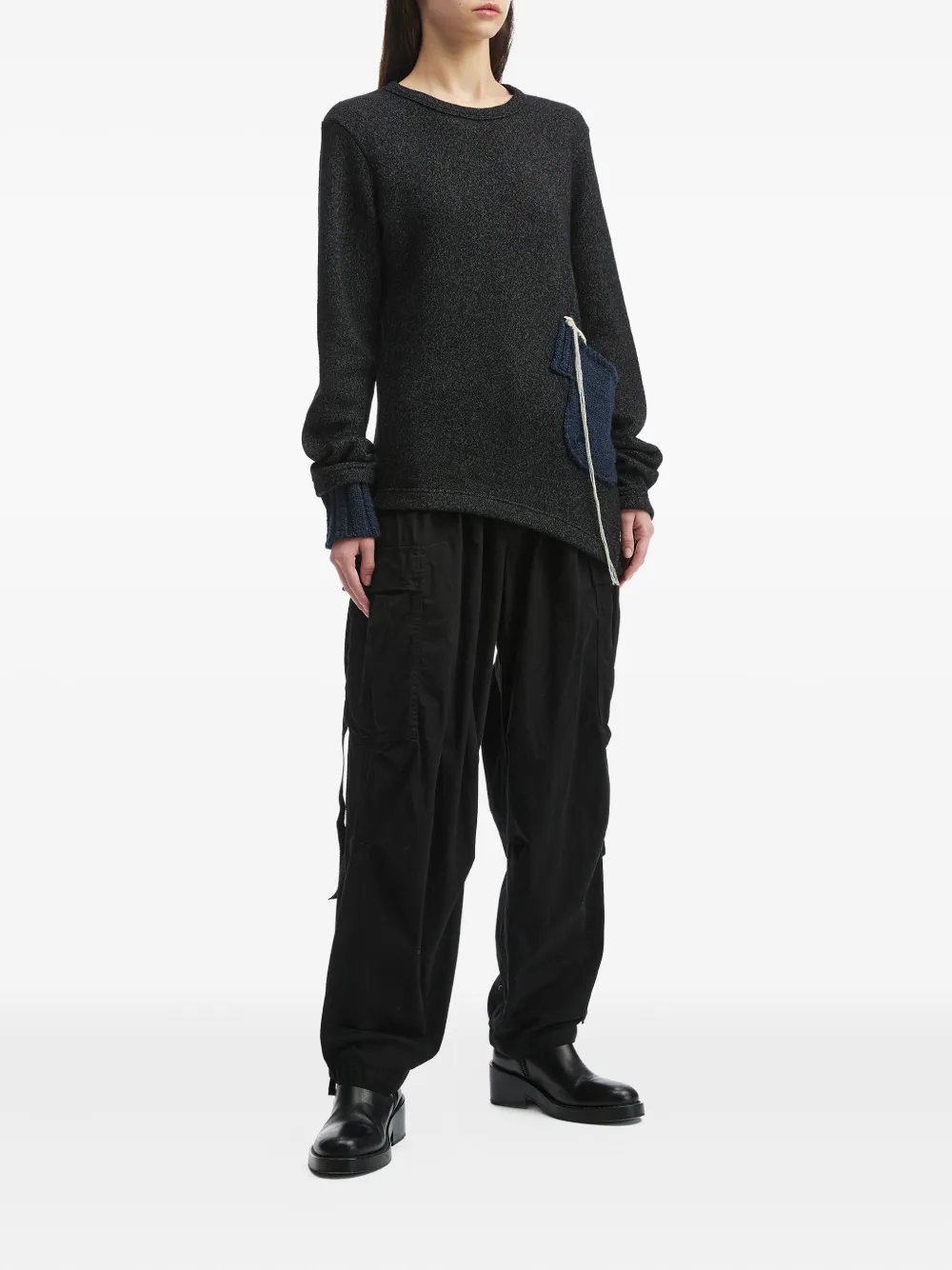 Y's Cargo-pocket Trousers In Black