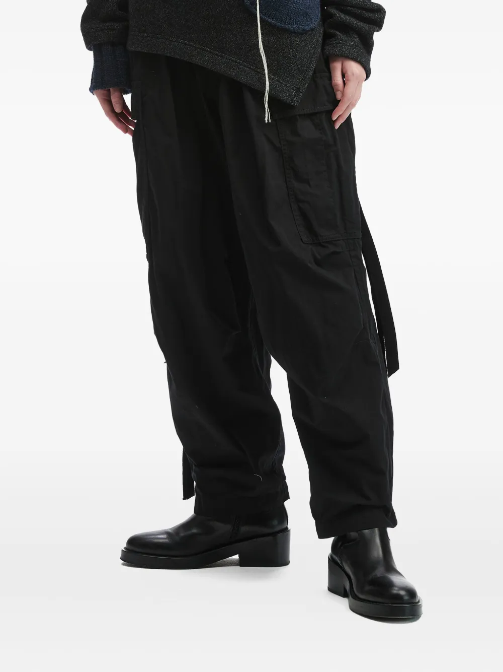 Y's Cargo-pocket Trousers In Black