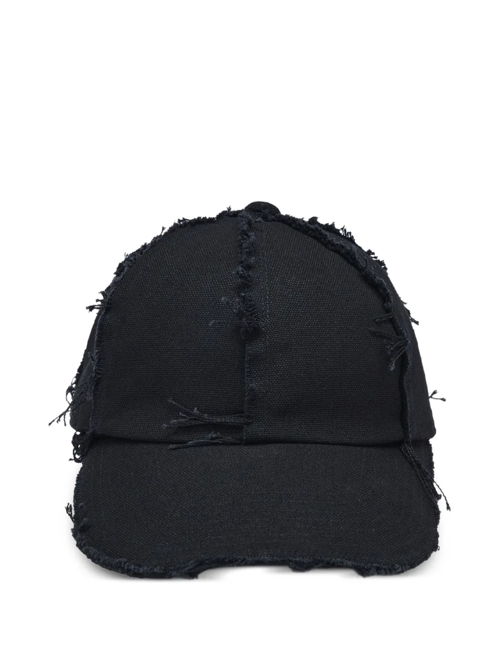 Y's frayed-edges zip-detail baseball cap | Black | Image 1