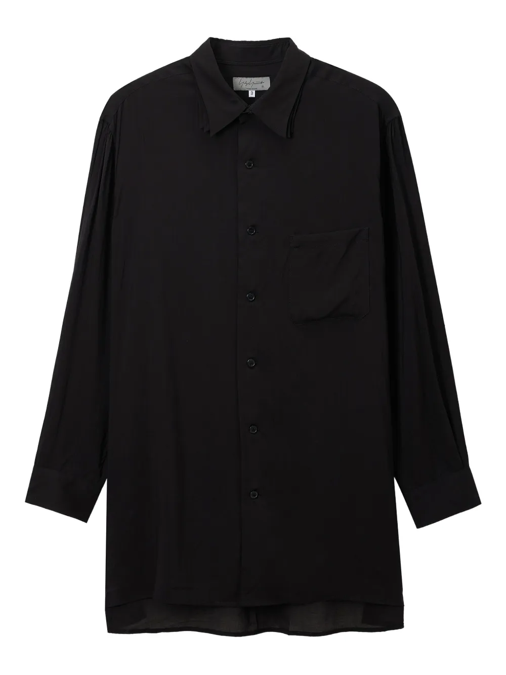 Yohji Yamamoto long-sleeve button-down shirt | Black | Image 1