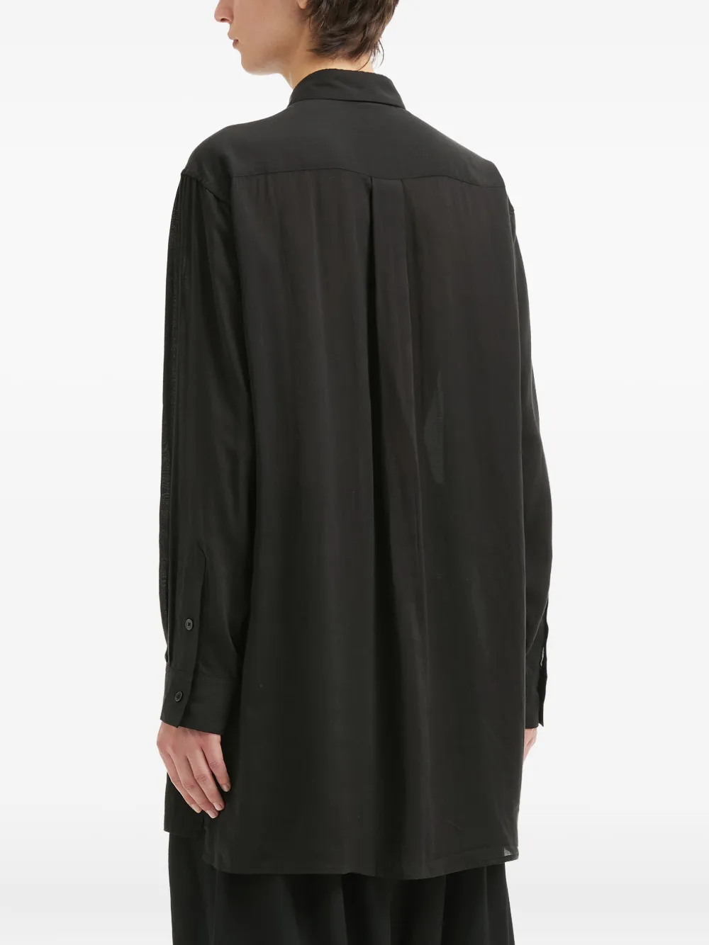 Yohji Yamamoto Long-sleeve Button-down Shirt In Black