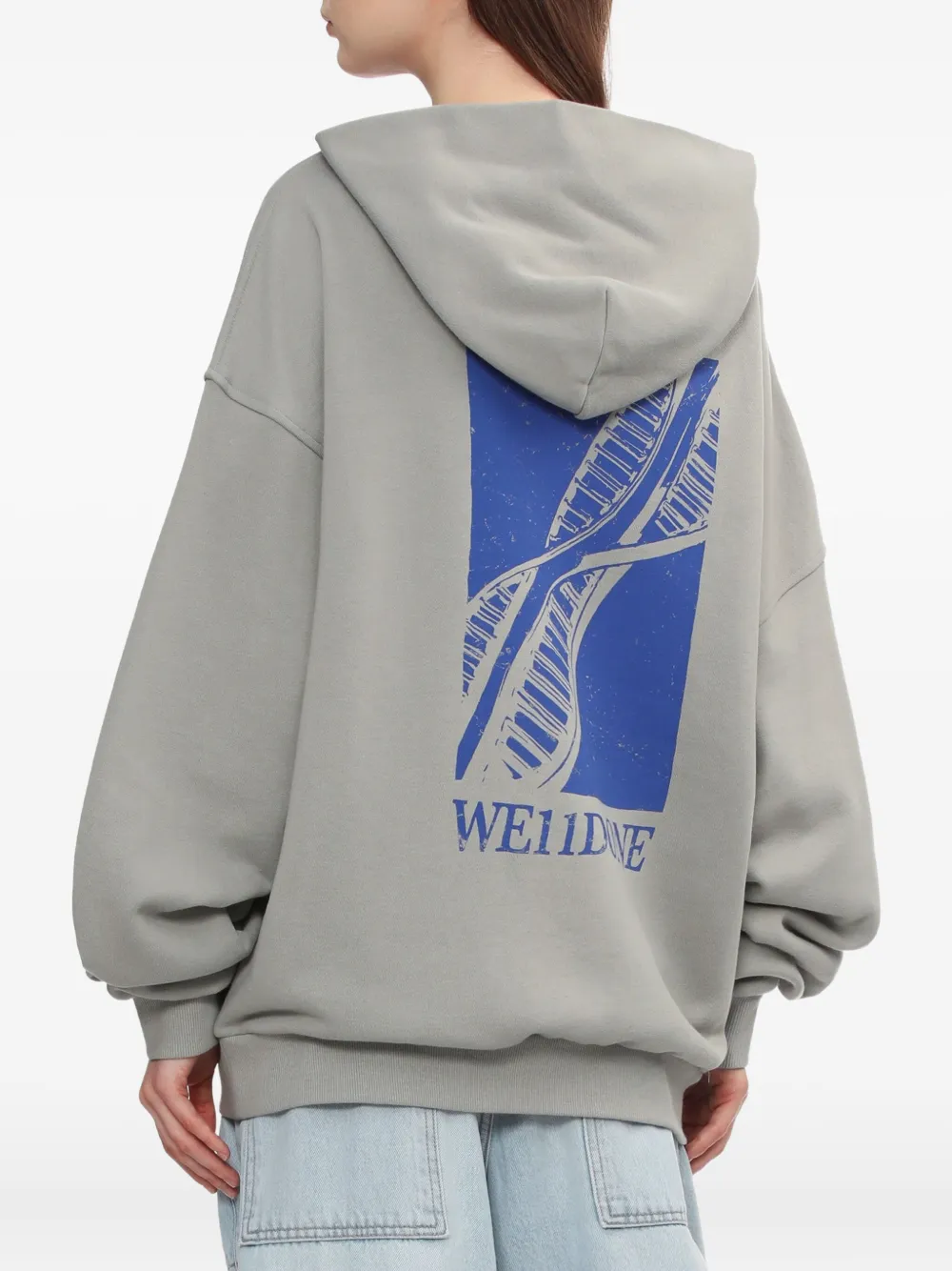 We11 Done Graphic-print Hoodie In Gray