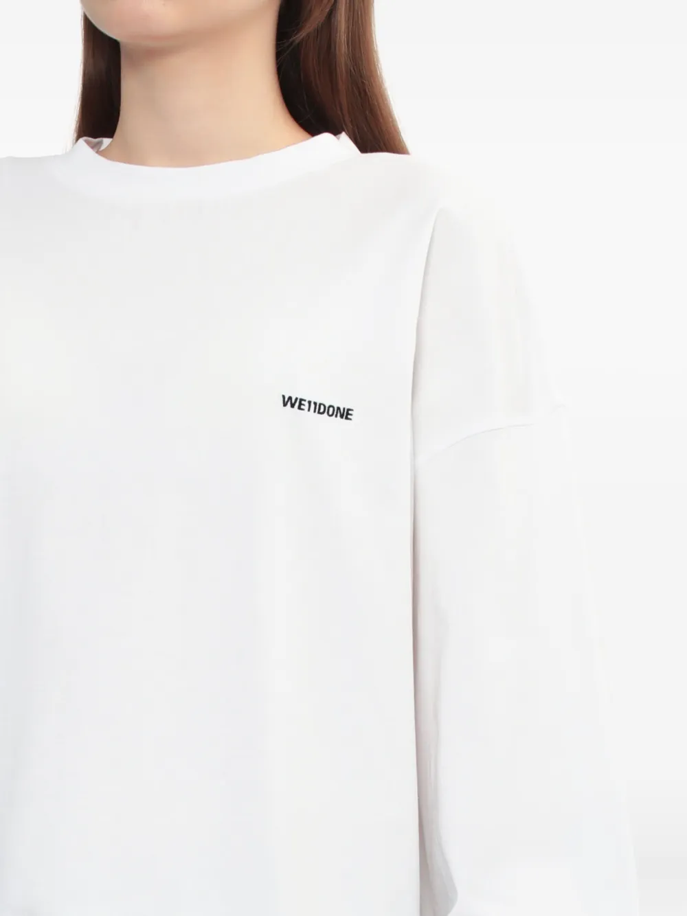 We11done T-shirt met geborduurd logo Wit
