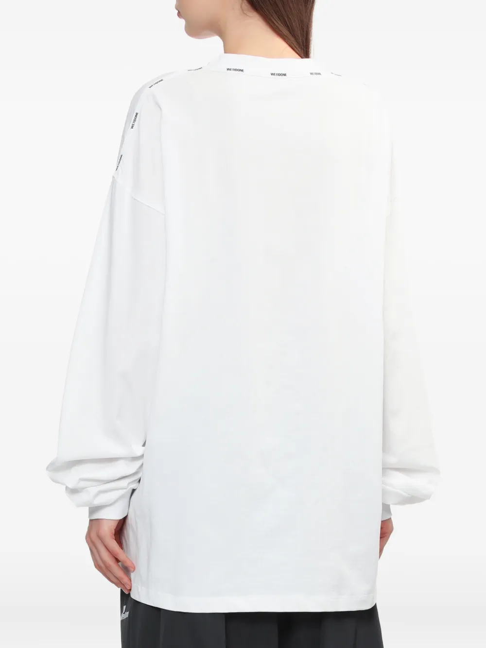 We11done T-shirt met geborduurd logo Wit