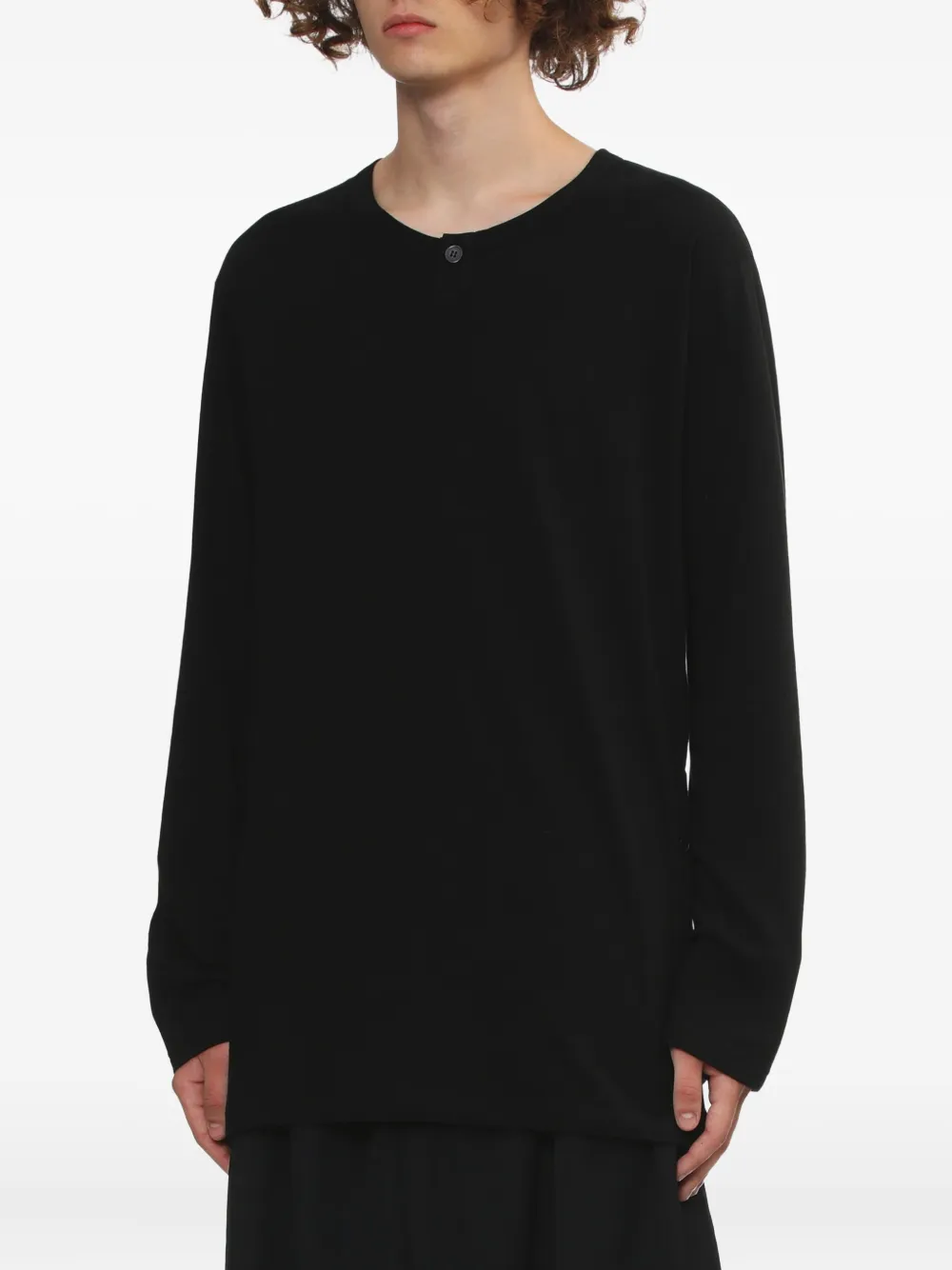 Yohji Yamamoto ボタン ロングtシャツ In Black