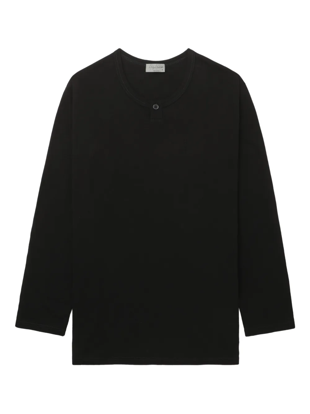 Yohji Yamamoto button long-sleeve T-shirt | Black | Image 1