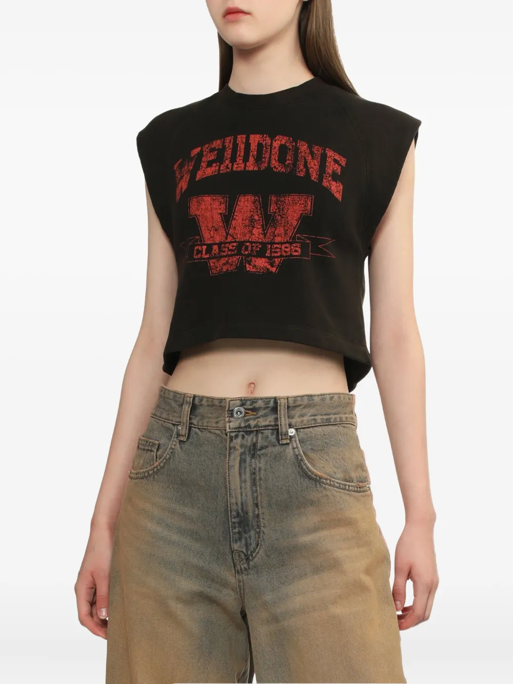 We11done Cropped top Zwart