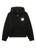 We11done bear-graphic zip-up hoodie - Black