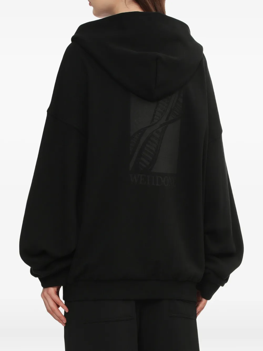 We11 Done Bear-graphic Zip-up Hoodie In Black