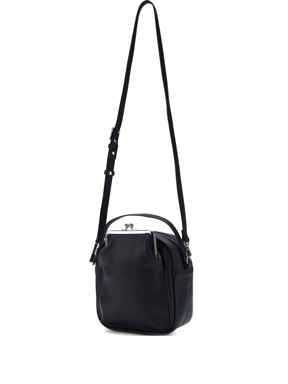 Y's Clasp-fastening Leather Mini Bag In Black