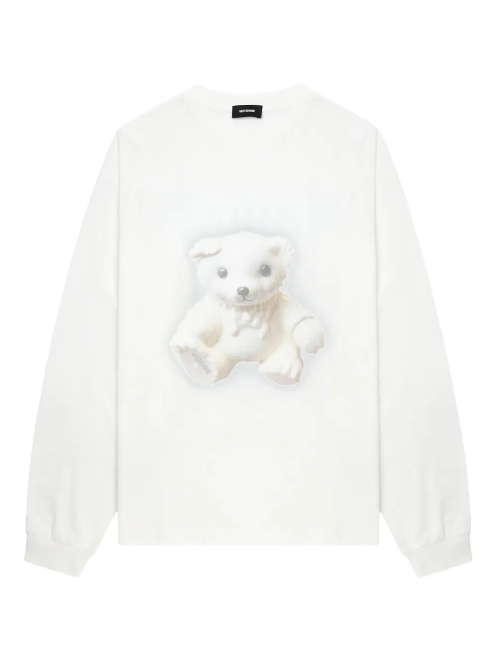 We11 Done Teddy-print Long-sleeve Top In White