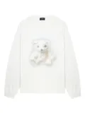 We11done teddy-print long-sleeve top - White