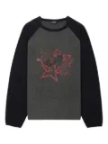 We11done raglan-sleeve graphic-print sweater - Grey